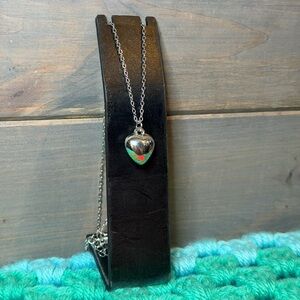 3/$20 Silver Tone Heart Pendant Necklace